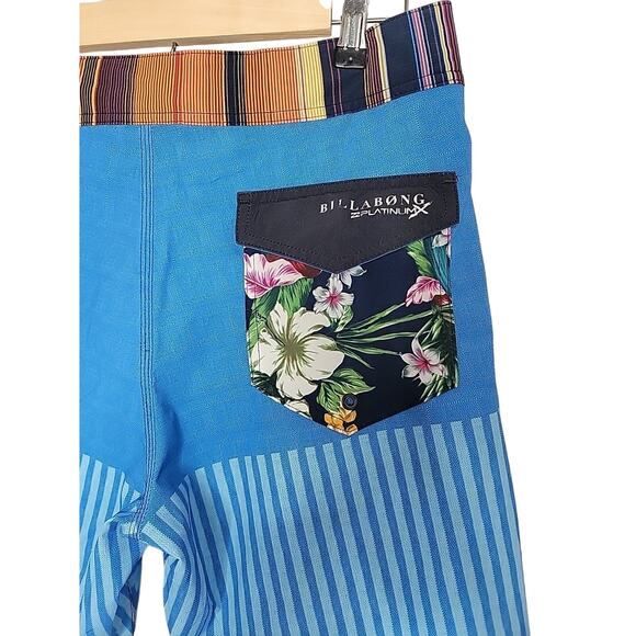 Billabong Platinum X Swim Trunk Surf Board Shorts Blue Mens Size Approx 32 EUC - Picture 4 of 9